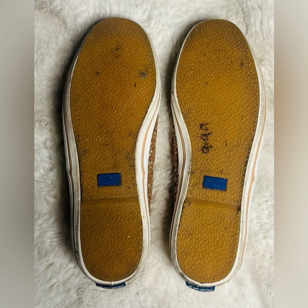 Keds for Kate Spade New York Pink & Gold Glitter Ribbon Laces Sneakers Size: 7.5